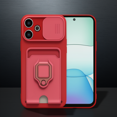 Xiaomi Redmi 13 4g Kılıf Zuma Kartvizitli Yüzüklü Silikon - Lila