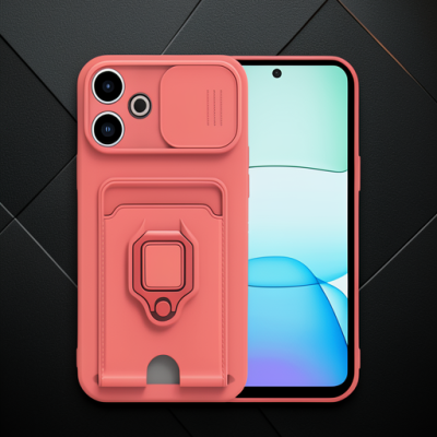 Xiaomi Redmi 13 4g Kılıf Zuma Kartvizitli Yüzüklü Silikon - Pembe