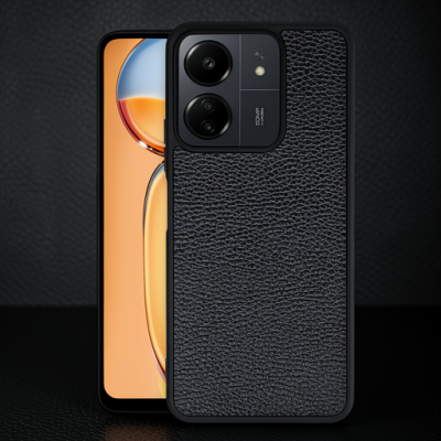 Xiaomi Redmi 13c Kılıf Aras Deri Kapak - Siyah