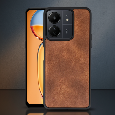 Xiaomi Redmi 13c Kılıf Aras Deri Kapak - Taba