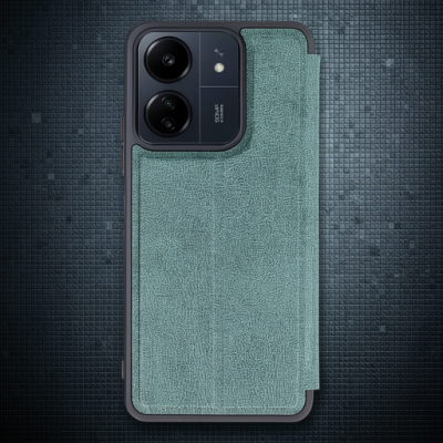 Xiaomi Redmi 13c Kılıf Flip Cover - Koyu Yeşil