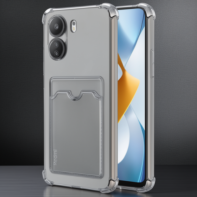 Xiaomi Redmi 13c Kılıf Kart Şeffaf Silikon - Şeffaf