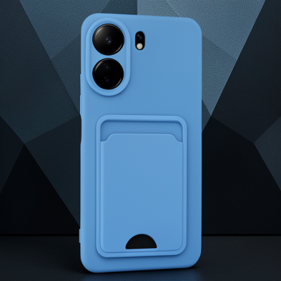 Xiaomi Redmi 13c Kılıf Kelvin Kartvizitli Silikon - Mavi