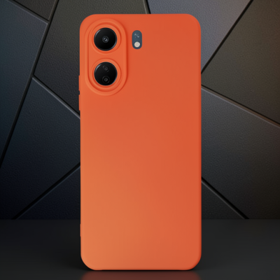 Xiaomi Redmi 13c Kılıf Nano İçi Kadife Silikon - Turuncu