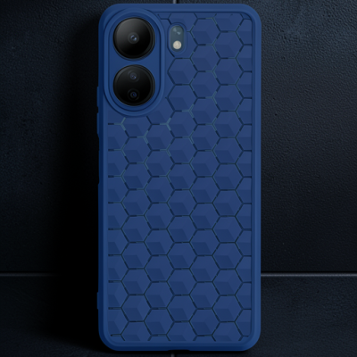 Xiaomi Redmi 13c Kılıf Petek Silikon Kapak - Lacivert