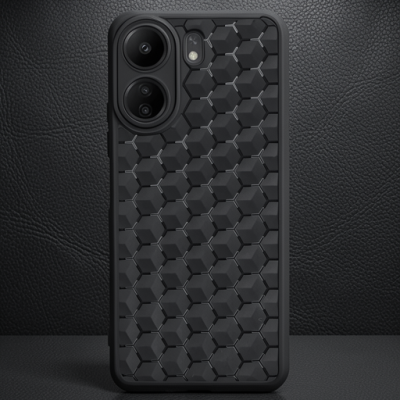 Xiaomi Redmi 13c Kılıf Petek Silikon Kapak - Siyah