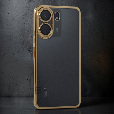 Xiaomi Redmi 13c Kılıf Razer Lensli Silikon - Gold