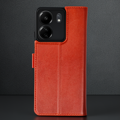 Xiaomi Redmi 13c Kılıf Trend S Plus Kapaklı Kılıf - Kırmızı