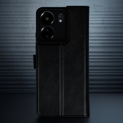 Xiaomi Redmi 13c Kılıf Trend S Plus Kapaklı Kılıf - Siyah