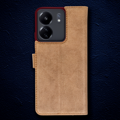 Xiaomi Redmi 13c Kılıf Trend S Plus Kapaklı Kılıf - Taba