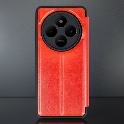 Xiaomi Redmi 14c Kılıf Flip Cover - Kırmızı