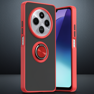Xiaomi Redmi 14c Kılıf Montreal Yüzüklü Silikon Kapak - Kırmızı