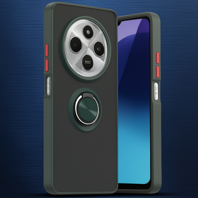 Xiaomi Redmi 14c Kılıf Montreal Yüzüklü Silikon Kapak - Yeşil