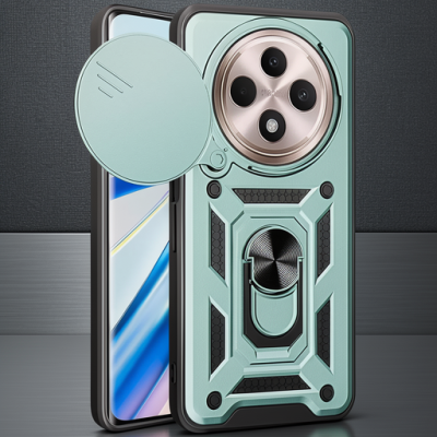 Xiaomi Redmi 14c Kılıf Pars Lens Yüzüklü Silikon - Yeşil