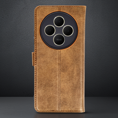 Xiaomi Redmi 14c Kılıf Trend S Plus Kapaklı Kılıf - Taba