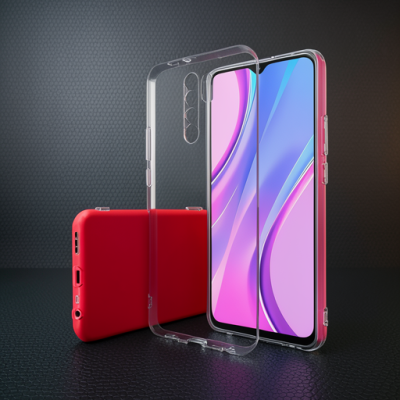 Xiaomi Redmi 9 Kılıf Lüx Şeffaf Silikon - Şeffaf