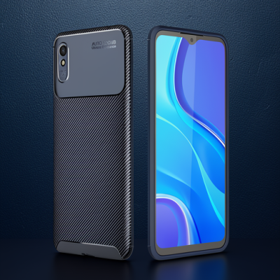 Xiaomi Redmi 9a Kılıf Auto Focus Karbon Kapak - Lacivert