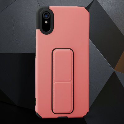 Xiaomi Redmi 9a Kılıf Mega Standlı Silikon - Pudra