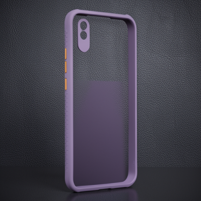 Xiaomi Redmi 9a Kılıf Miami Şeffaf Silikon - Açık Mor