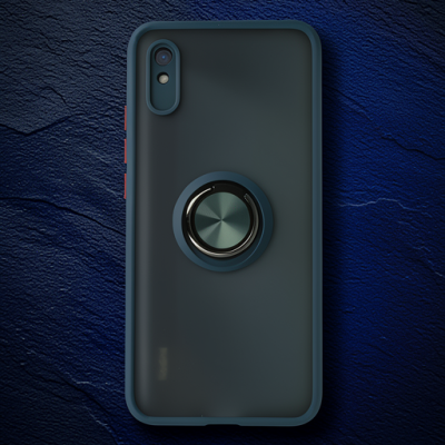 Xiaomi Redmi 9a Kılıf Montreal Yüzüklü Silikon Kapak - Yeşil