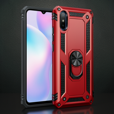 Xiaomi Redmi 9a Kılıf Sofya Yüzüklü Silikon Kapak - Gold