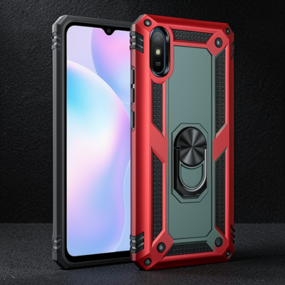 Xiaomi Redmi 9a Kılıf Sofya Yüzüklü Silikon Kapak - Yeşil