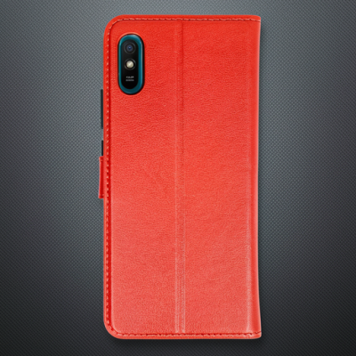 Xiaomi Redmi 9a Kılıf Trend S Plus Kapaklı Kılıf - Kırmızı