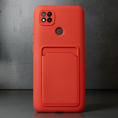 Xiaomi Redmi 9c Kılıf Kelvin Kartvizitli Silikon - Kırmızı