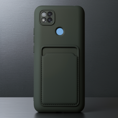 Xiaomi Redmi 9c Kılıf Kelvin Kartvizitli Silikon - Koyu Yeşil