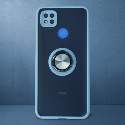 Xiaomi Redmi 9c Kılıf Montreal Yüzüklü Silikon Kapak - Buz Mavi