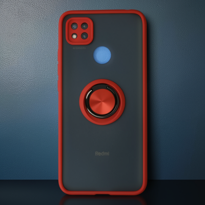 Xiaomi Redmi 9c Kılıf Montreal Yüzüklü Silikon Kapak - Kırmızı