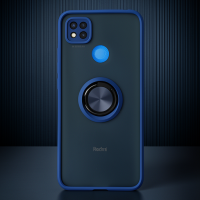 Xiaomi Redmi 9c Kılıf Montreal Yüzüklü Silikon Kapak - Lacivert