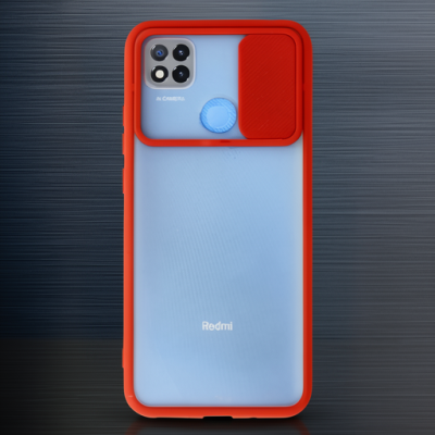 Xiaomi Redmi 9c Kılıf Palm Buzlu Kamera Sürgülü Silikon - Kırmızı
