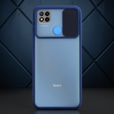 Xiaomi Redmi 9c Kılıf Palm Buzlu Kamera Sürgülü Silikon - Lacivert