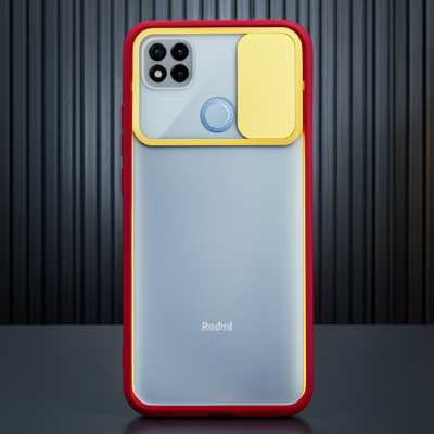 Xiaomi Redmi 9c Kılıf Palm Buzlu Kamera Sürgülü Silikon - Sarı