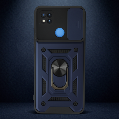 Xiaomi Redmi 9c Kılıf Pars Lens Yüzüklü Silikon - Lacivert