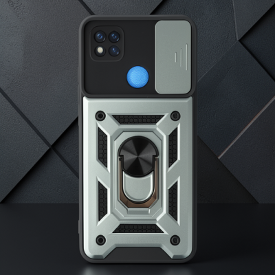 Xiaomi Redmi 9c Kılıf Pars Lens Yüzüklü Silikon - Yeşil