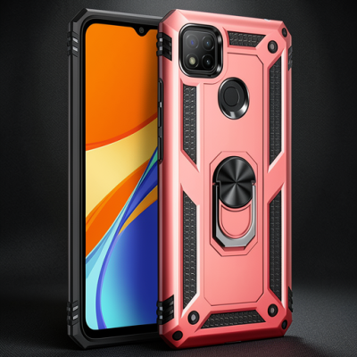 Xiaomi Redmi 9c Kılıf Sofya Yüzüklü Silikon Kapak - Rose