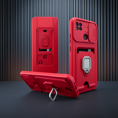 Xiaomi Redmi 9c Kılıf Zuma Kartvizitli Yüzüklü Silikon - Yeşil