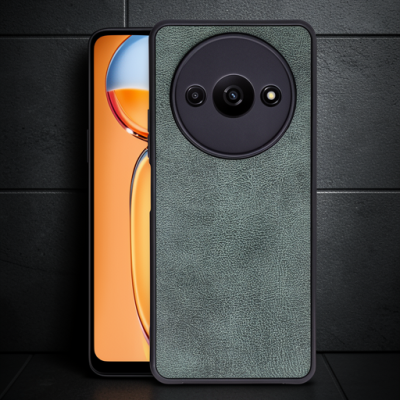 Xiaomi Redmi A3 4g Kılıf Aras Deri Kapak - Koyu Yeşil
