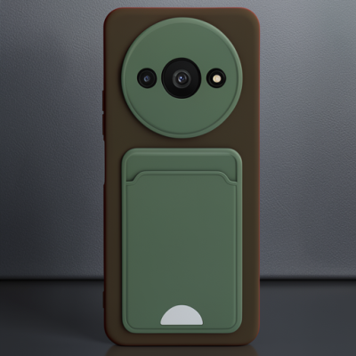Xiaomi Redmi A3 4g Kılıf Kelvin Kartvizitli Silikon - Koyu Yeşil