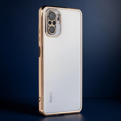 Xiaomi Redmi Note 10 Kılıf Razer Lensli Silikon - Gold