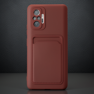 Xiaomi Redmi Note 10 Pro Kılıf Kelvin Kartvizitli Silikon - Bordo
