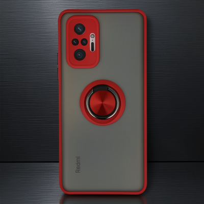 Xiaomi Redmi Note 10 Pro Kılıf Montreal Yüzüklü Silikon Kapak - Kırmızı