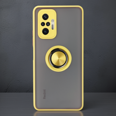 Xiaomi Redmi Note 10 Pro Kılıf Montreal Yüzüklü Silikon Kapak - Sarı