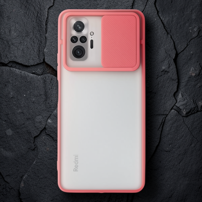Xiaomi Redmi Note 10 Pro Kılıf Palm Buzlu Kamera Sürgülü Silikon - Pembe
