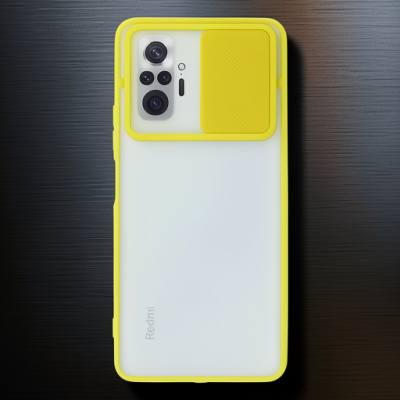 Xiaomi Redmi Note 10 Pro Kılıf Palm Buzlu Kamera Sürgülü Silikon - Sarı