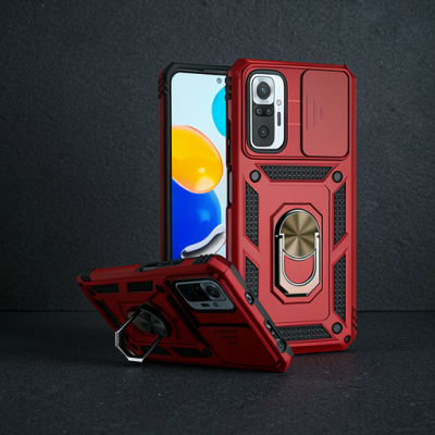 Xiaomi Redmi Note 10 Pro Kılıf Pars Lens Yüzüklü Silikon - Yeşil