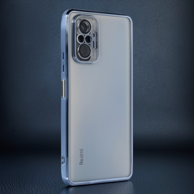 Xiaomi Redmi Note 10 Pro Kılıf Razer Lensli Silikon - Açık Mavi