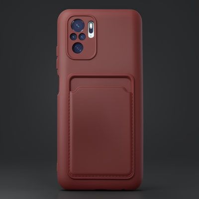 Xiaomi Redmi Note 10s Kılıf Kelvin Kartvizitli Silikon - Bordo